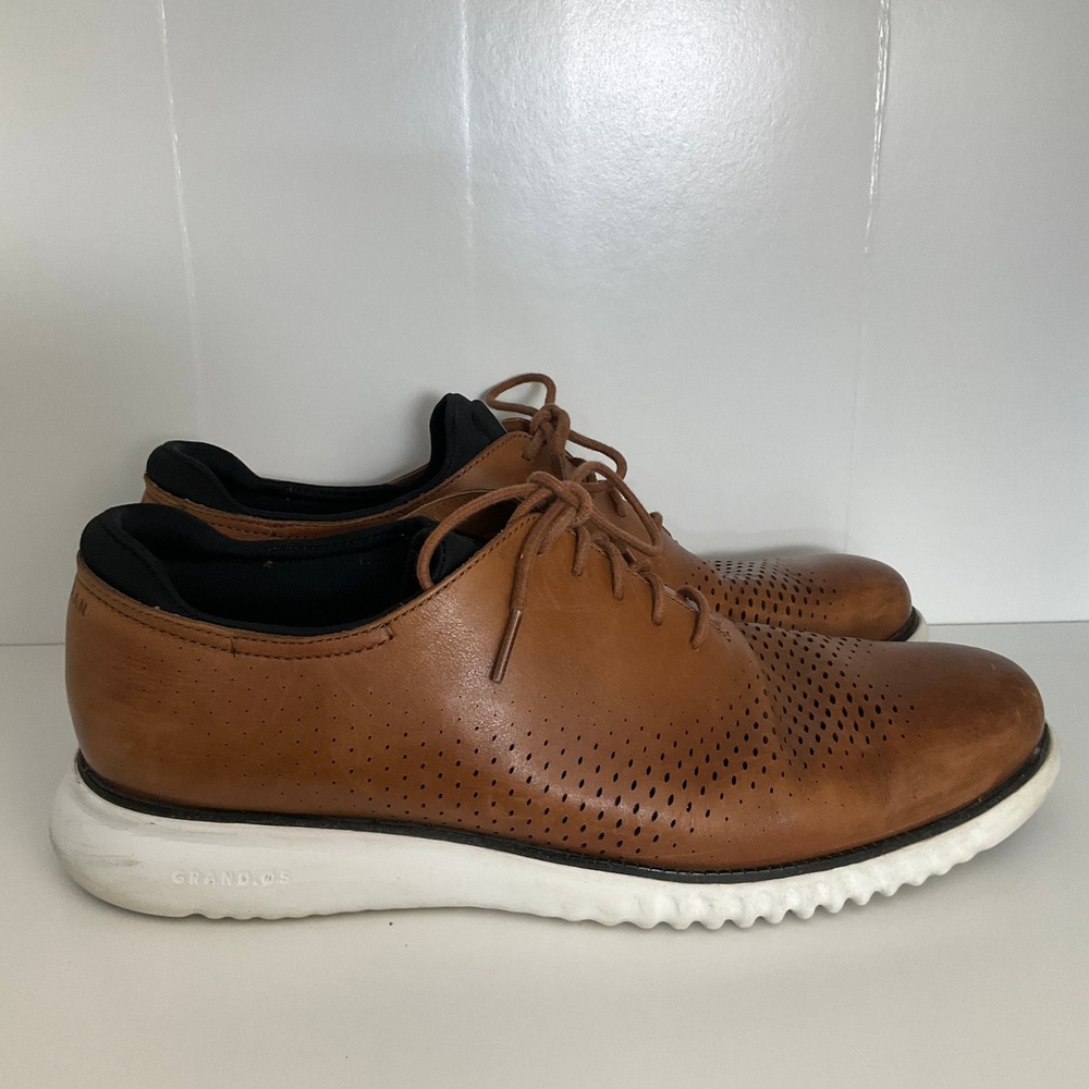Cole Haan Zerogrand Oxford Mens 11.5 Brown Leather Wingtip C27879 Dress Sneakers